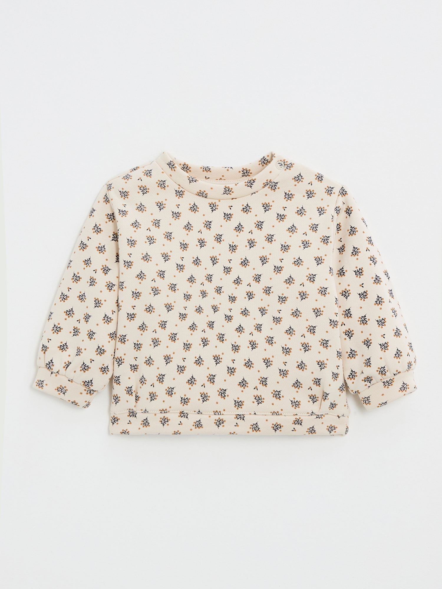 סווטשירט פליז הדפס פרחי נורית