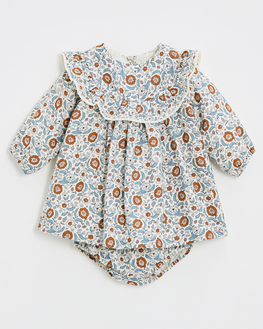 שמלה ארוכה הדפס פרחים פולקלורי