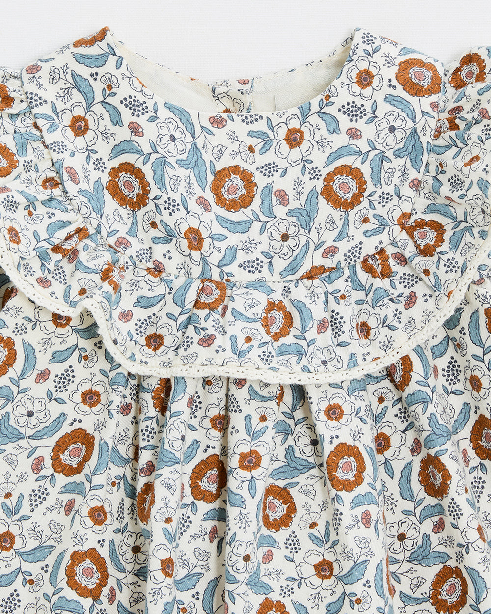 שמלה ארוכה הדפס פרחים פולקלורי