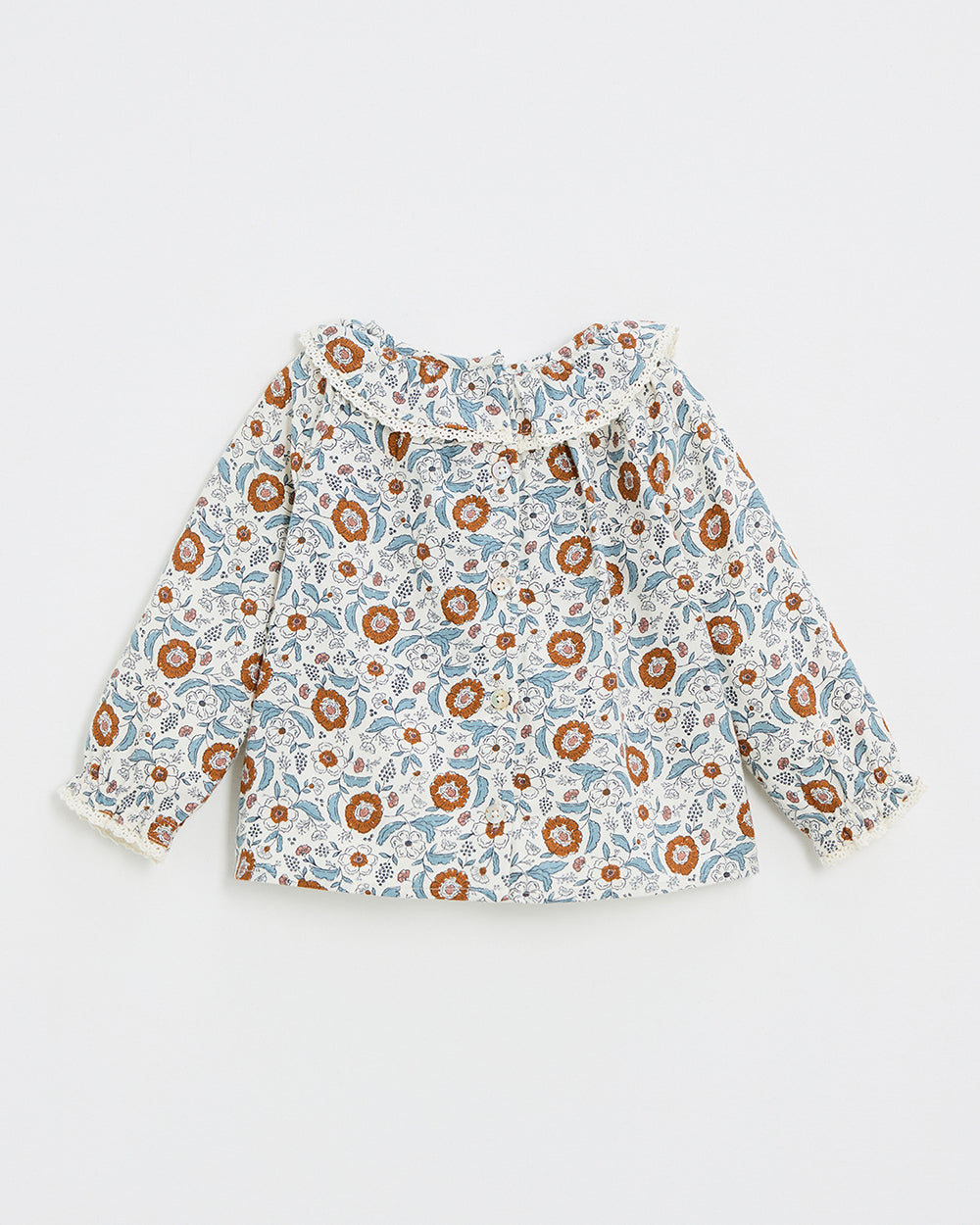 חולצה הדפס פרחים פולקלורי