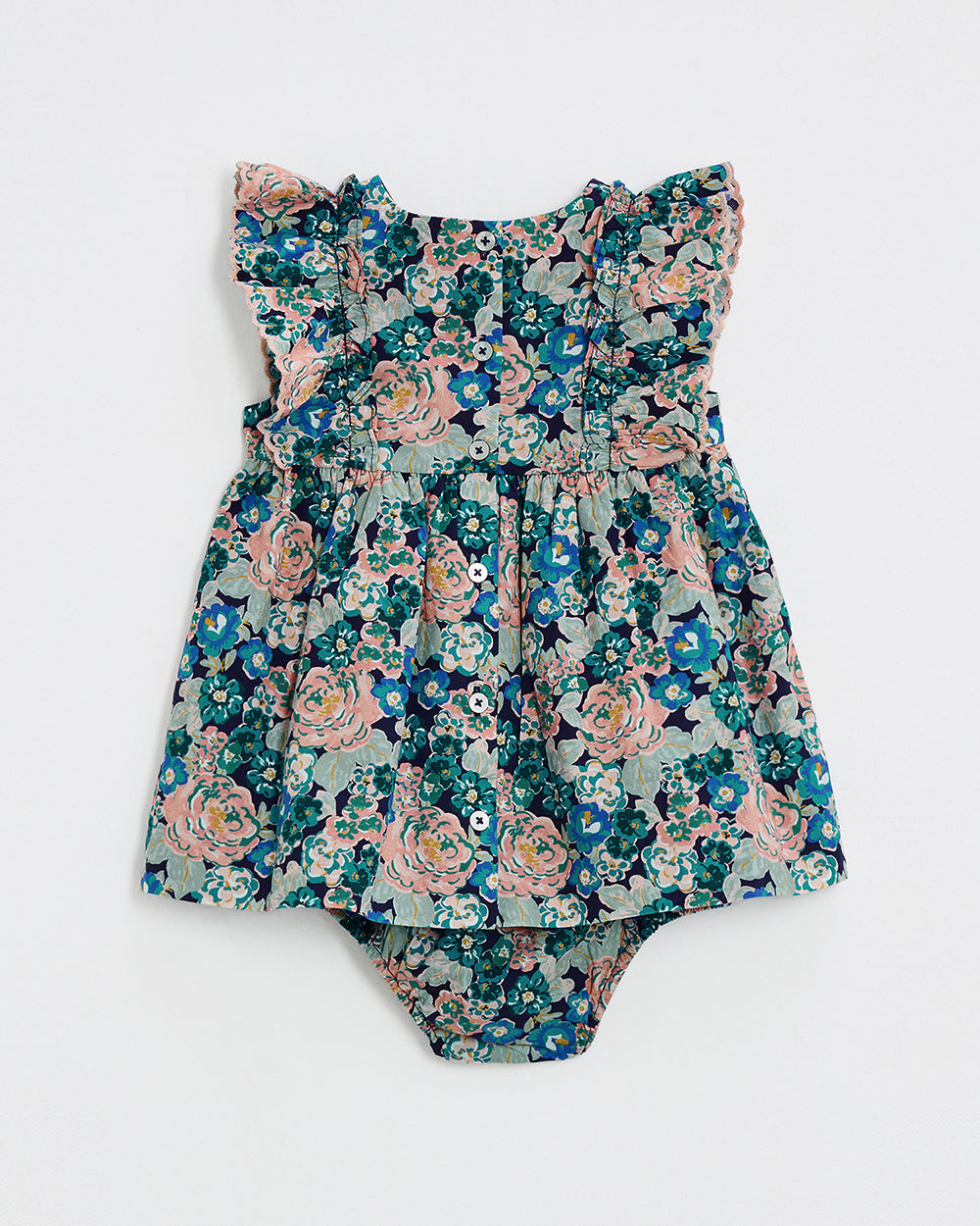 שמלה ללא שרוולים מבד פופלין הדפס פרחים