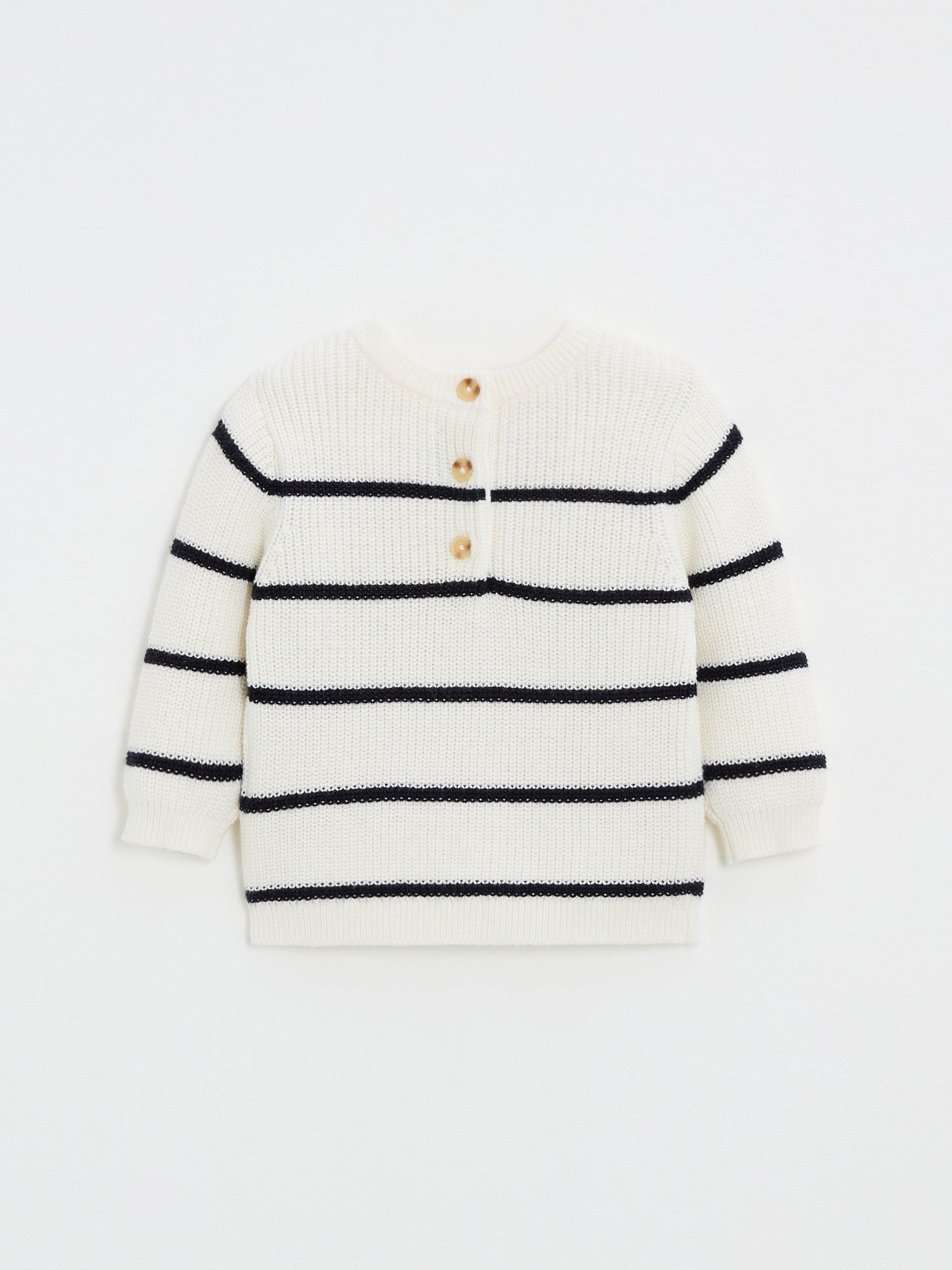 סוודר פסים בגוון לבן-שמנת