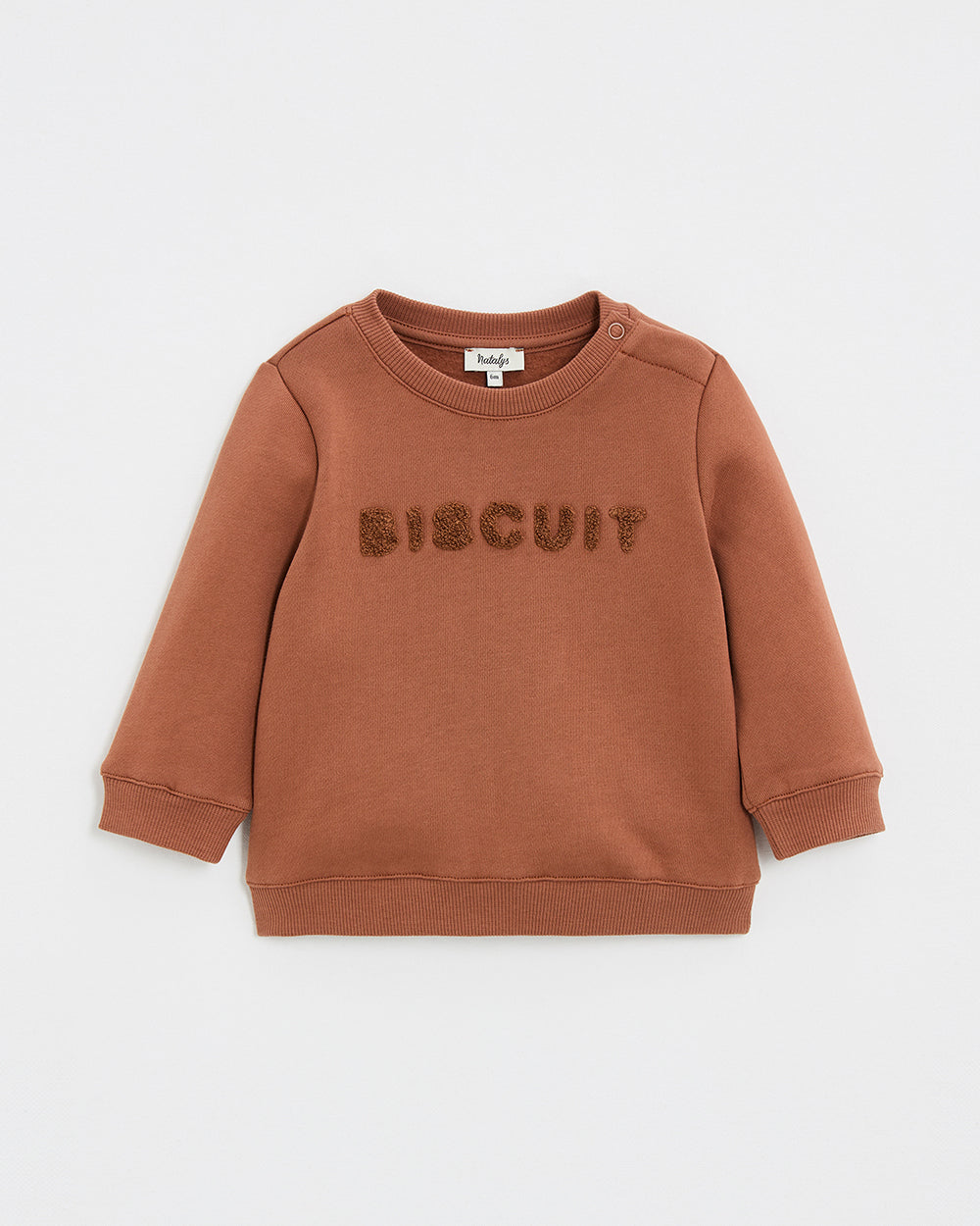 סוויטשירט פליז כיתוב BISCUIT