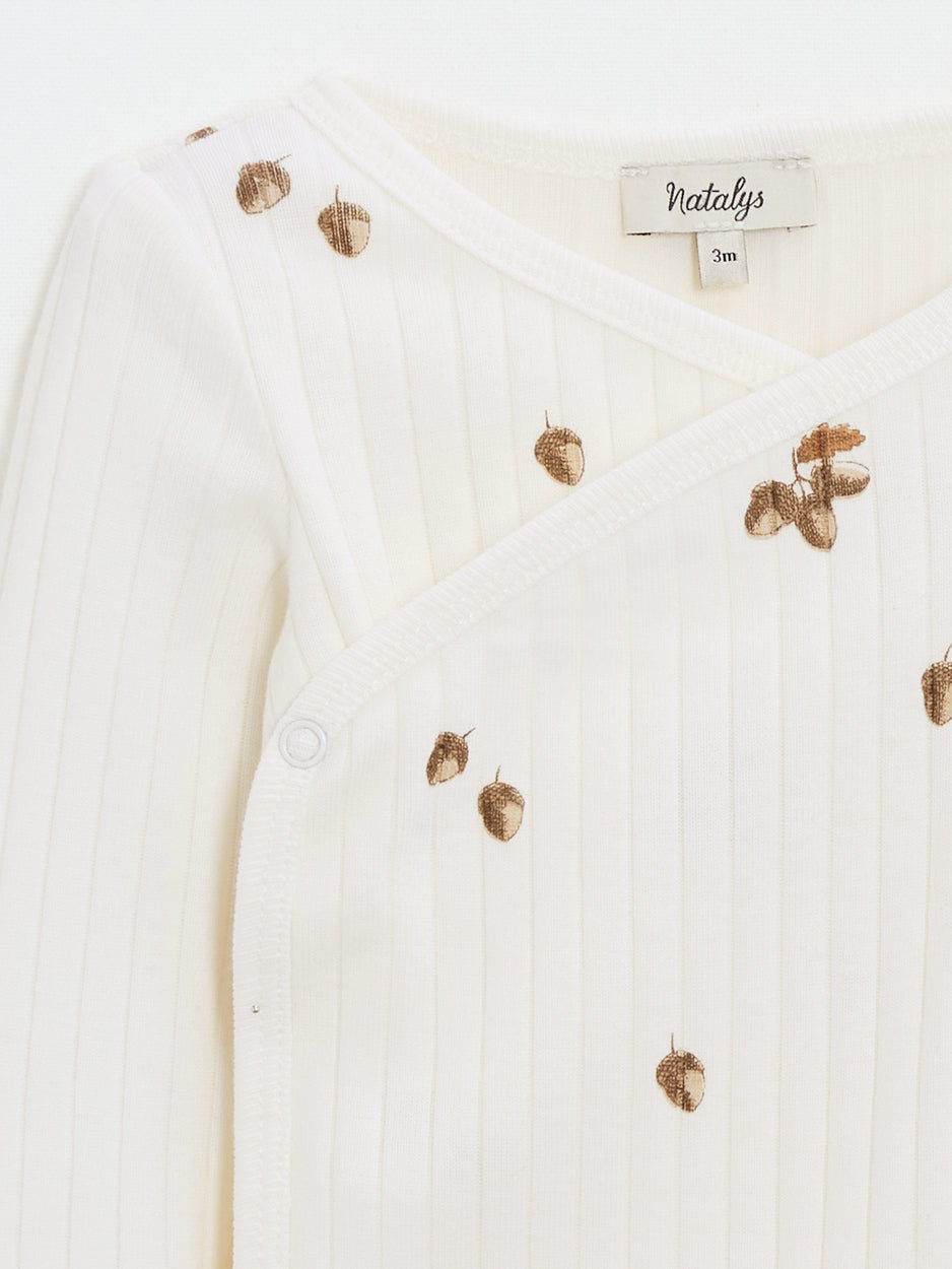 בגד גוף מעטפת ארוך בהדפס סתווי