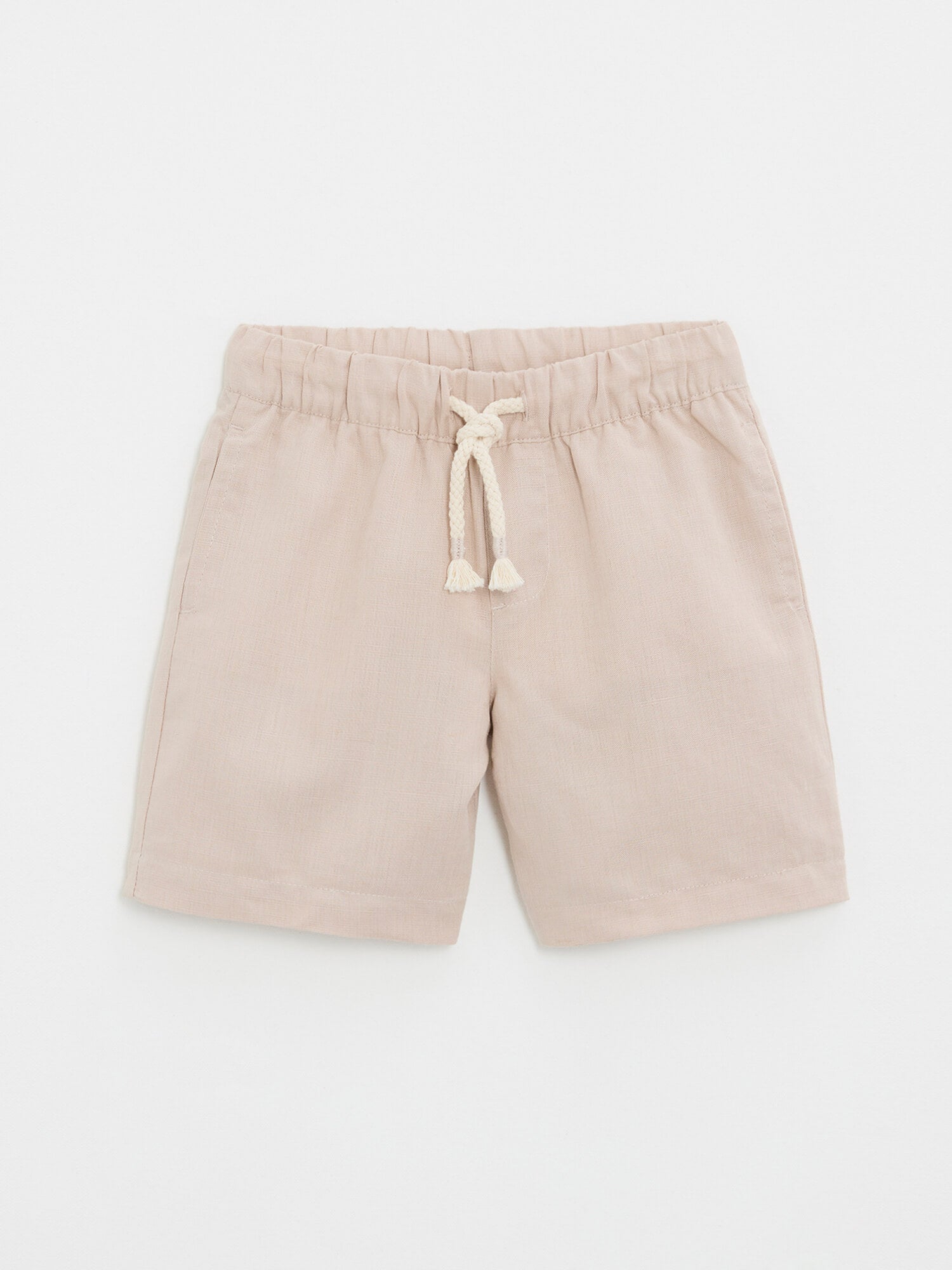 מכנס קצר בז׳ פשתן וכותנה