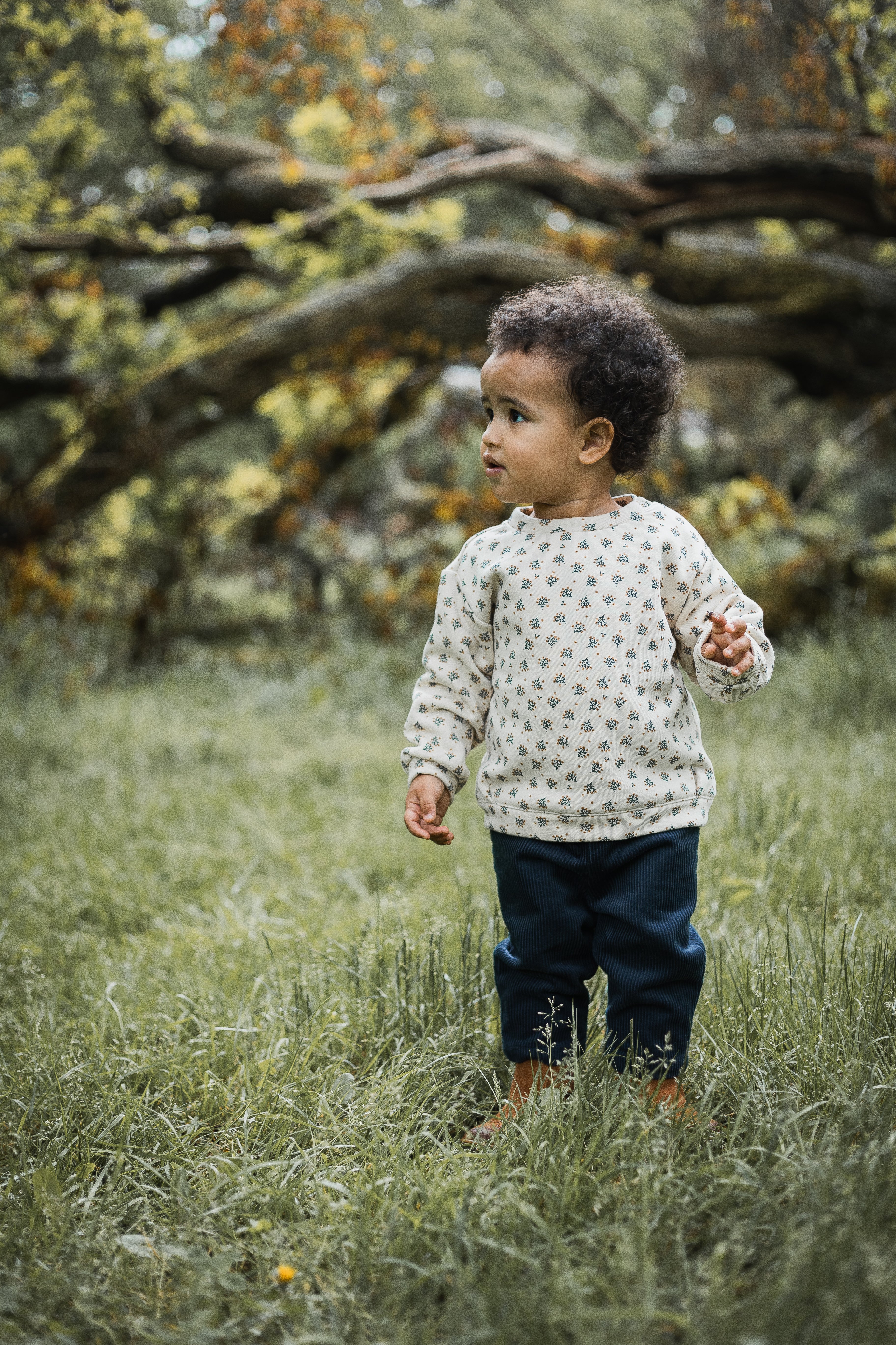 סווטשירט הדפס פרחי נורית